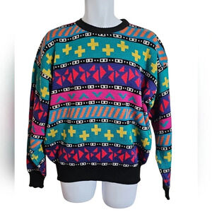 Austin Kane International Male Medium Rare Wool Vintage Multicolor Aztec Sweater